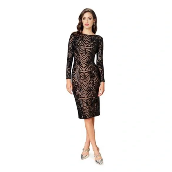 dress the population black emery dress Emery Sequin Dress Dress the Population